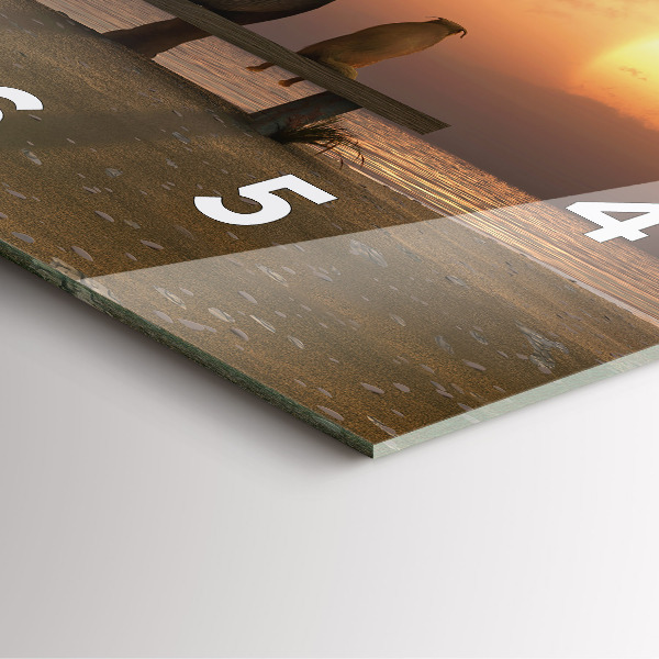 Štvorcové hodiny Zvieratá a západ slnka