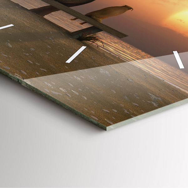 Štvorcové hodiny Zvieratá a západ slnka