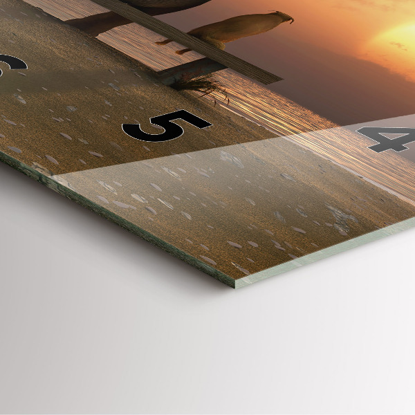 Štvorcové hodiny Zvieratá a západ slnka