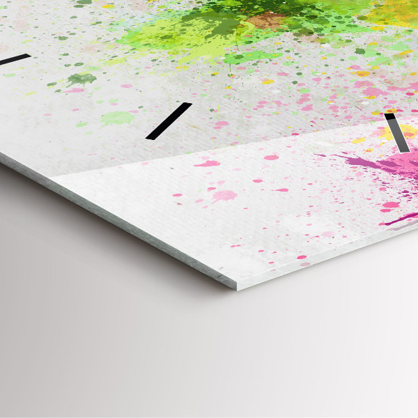 Štvorcové hodiny Mapa sveta na papieri