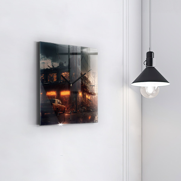 Štvorcové hodiny Apokalyptická budova