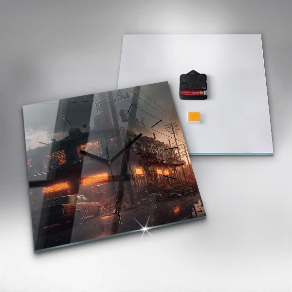 Štvorcové hodiny Apokalyptická budova