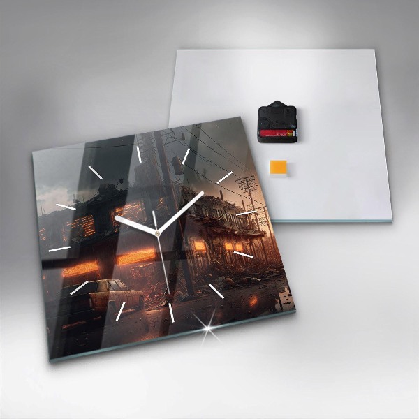 Štvorcové hodiny Apokalyptická budova