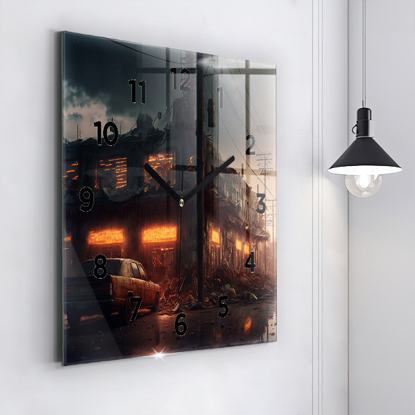 Štvorcové hodiny Apokalyptická budova