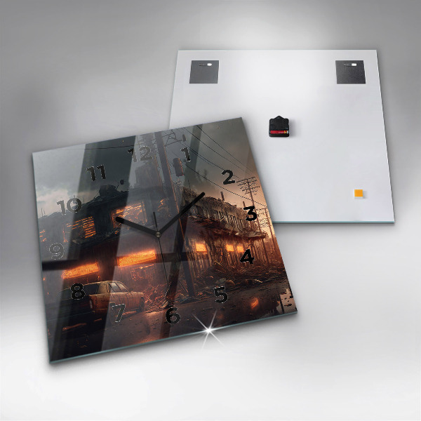 Štvorcové hodiny Apokalyptická budova