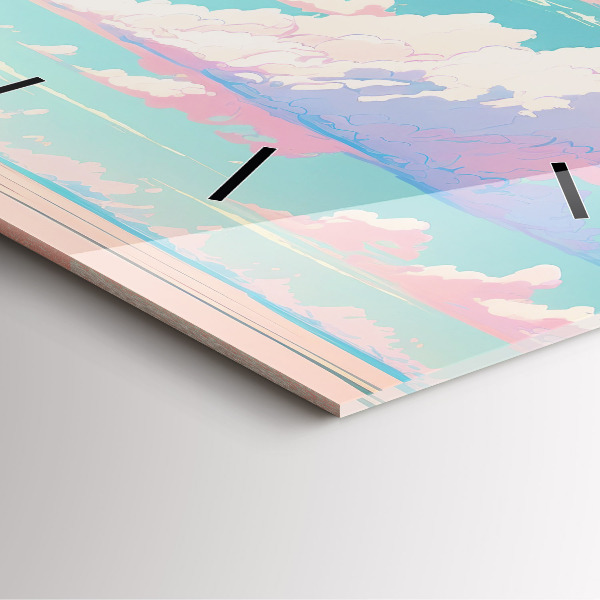 Štvorcové hodiny Pastelová farba oblohy