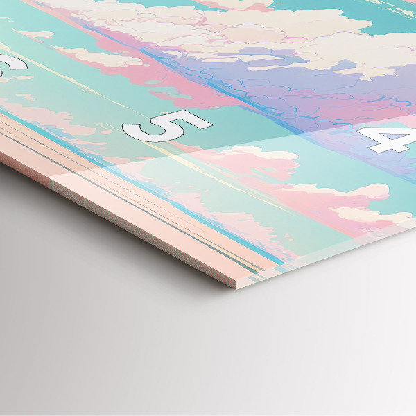 Štvorcové hodiny Pastelová farba oblohy