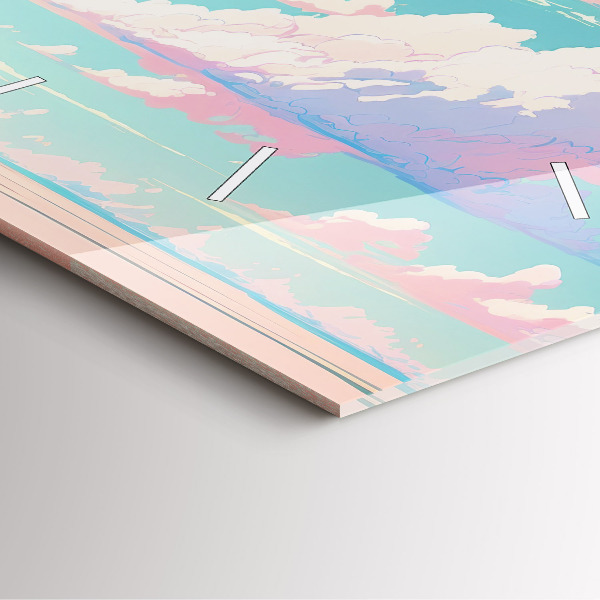 Štvorcové hodiny Pastelová farba oblohy