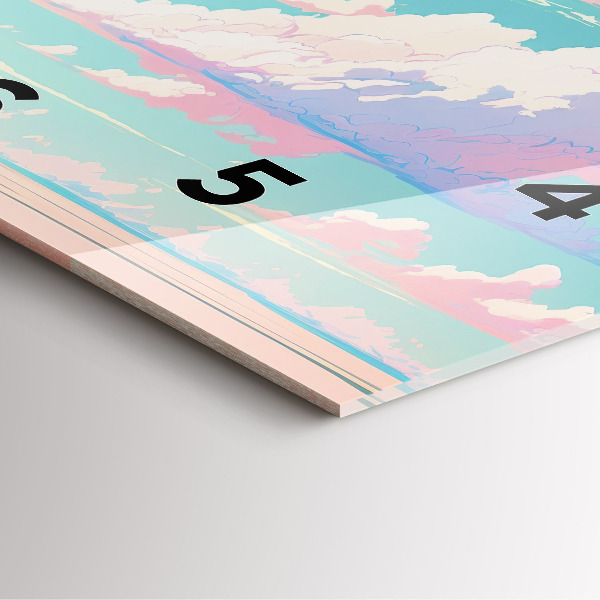 Štvorcové hodiny Pastelová farba oblohy