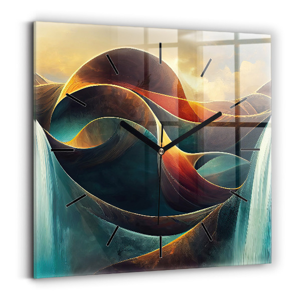 Štvorcové hodiny Tečúci vodopád