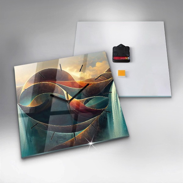 Štvorcové hodiny Tečúci vodopád