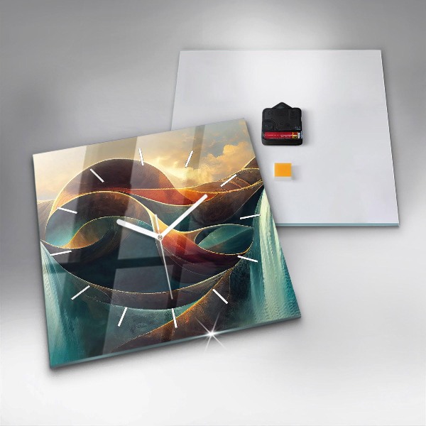 Štvorcové hodiny Tečúci vodopád