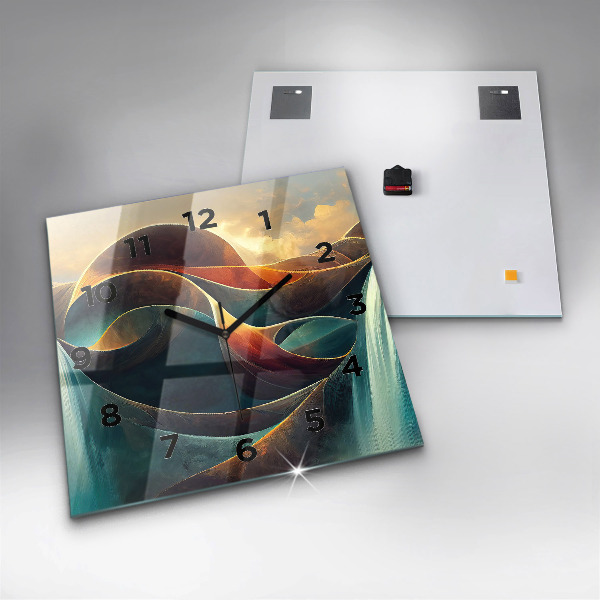 Štvorcové hodiny Tečúci vodopád