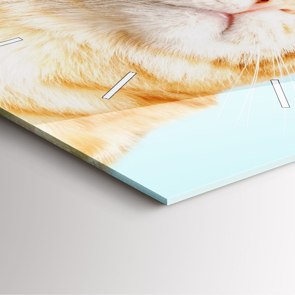 Štvorcové hodiny Vtipná mačka s okuliarmi