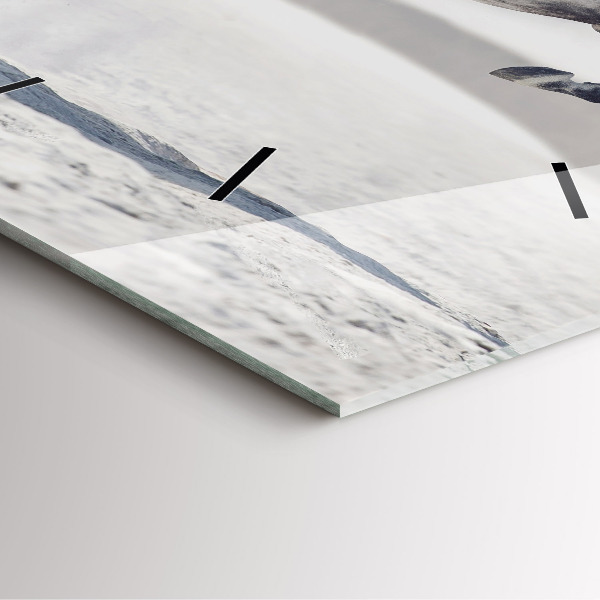 Štvorcové hodiny Cválajúci biely kôň