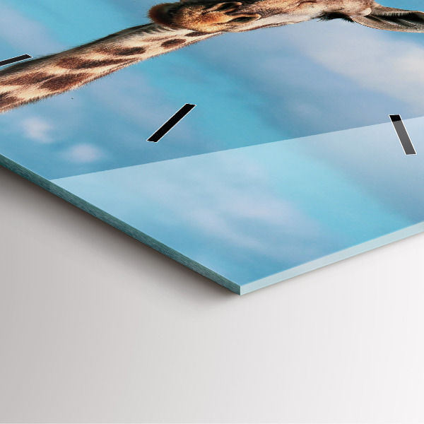 Štvorcové hodiny Hlava žirafy proti oblohe