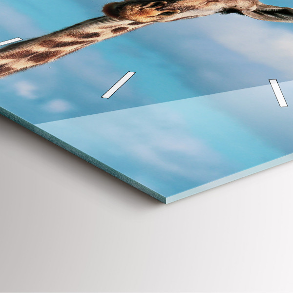 Štvorcové hodiny Hlava žirafy proti oblohe