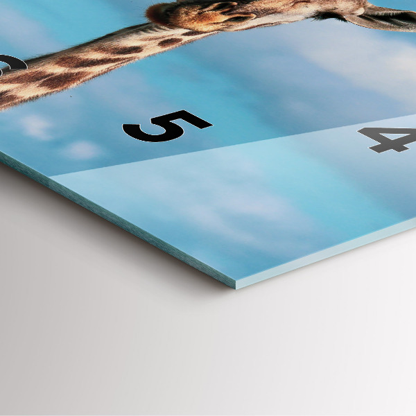 Štvorcové hodiny Hlava žirafy proti oblohe