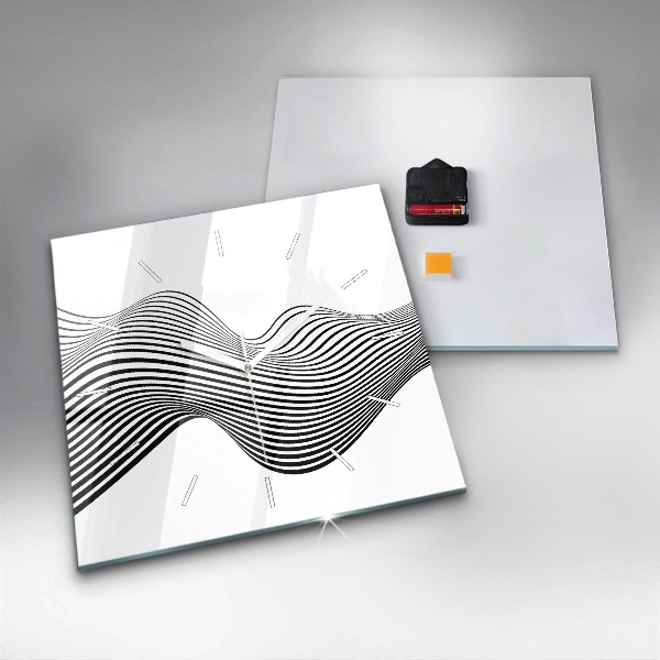 Štvorcové hodiny Čiernobiele umenie