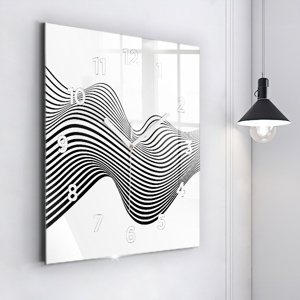 Štvorcové hodiny Čiernobiele umenie