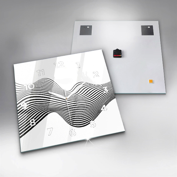 Štvorcové hodiny Čiernobiele umenie