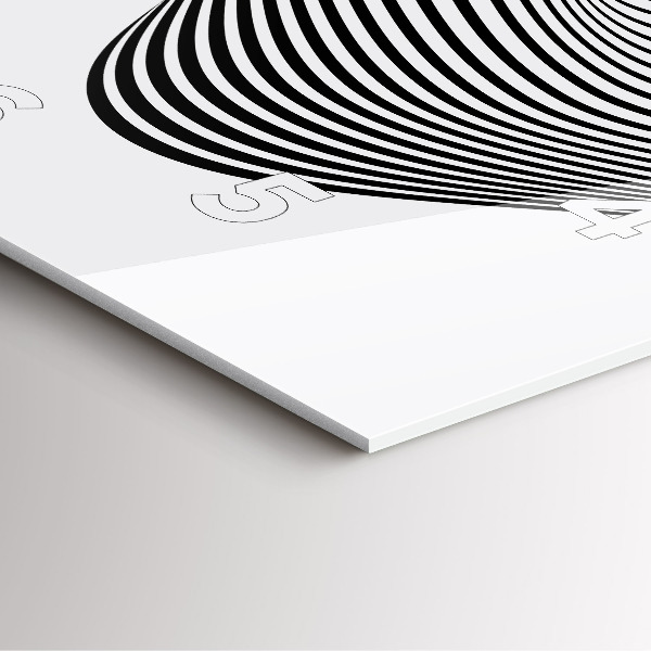 Štvorcové hodiny Čiernobiele umenie