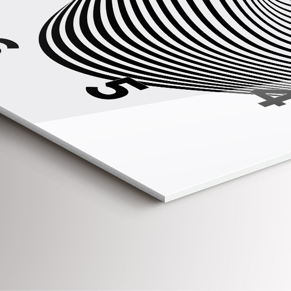 Štvorcové hodiny Čiernobiele umenie