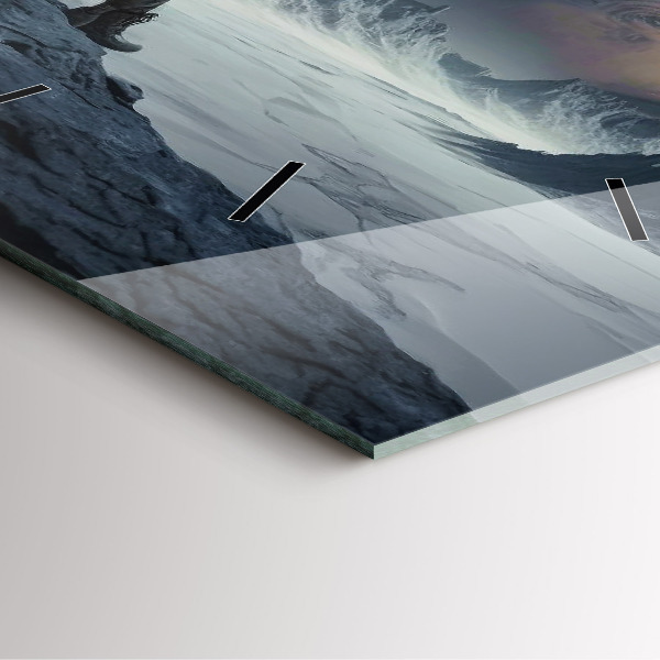 Štvorcové hodiny Muž na pozadí mesiaca