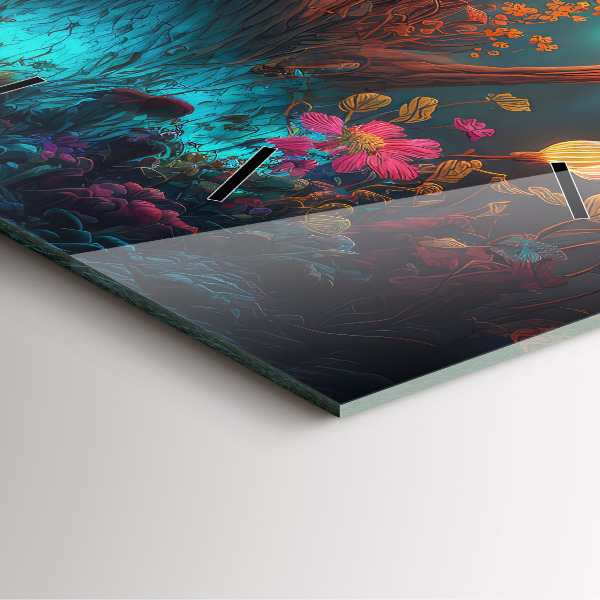 Štvorcové hodiny Lesné a magické huby