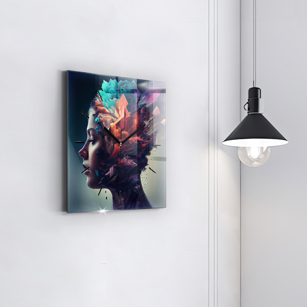 Štvorcové hodiny Abstraktná žena