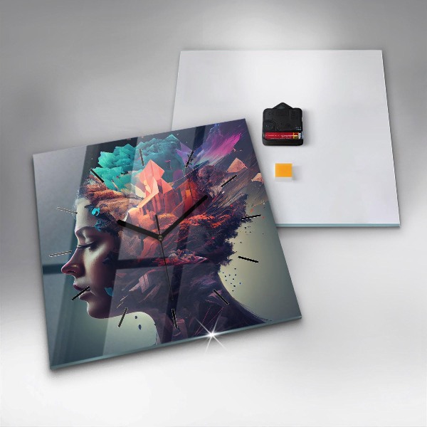 Štvorcové hodiny Abstraktná žena