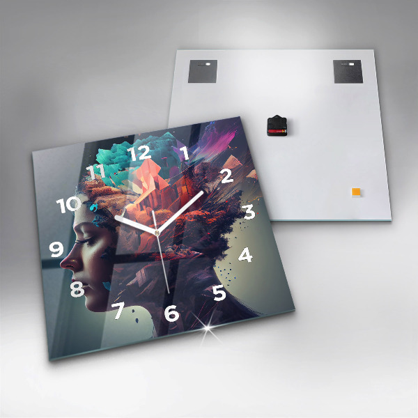 Štvorcové hodiny Abstraktná žena