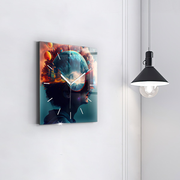 Štvorcové hodiny Futuristický svet
