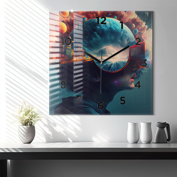 Štvorcové hodiny Futuristický svet