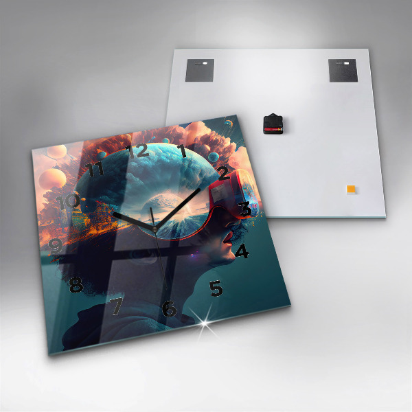 Štvorcové hodiny Futuristický svet