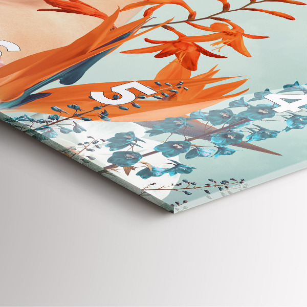 Štvorcové hodiny Žena s kvetmi