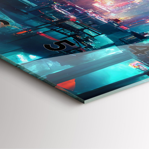 Štvorcové hodiny Mesto v kyberpunkovom štýle