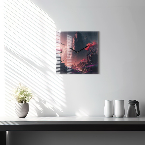 Štvorcové hodiny Čarovný les a hory