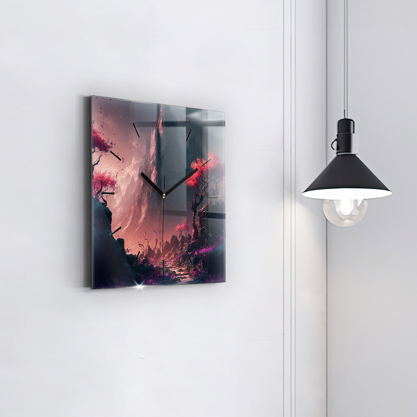 Štvorcové hodiny Čarovný les a hory