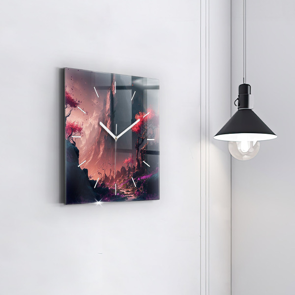 Štvorcové hodiny Čarovný les a hory