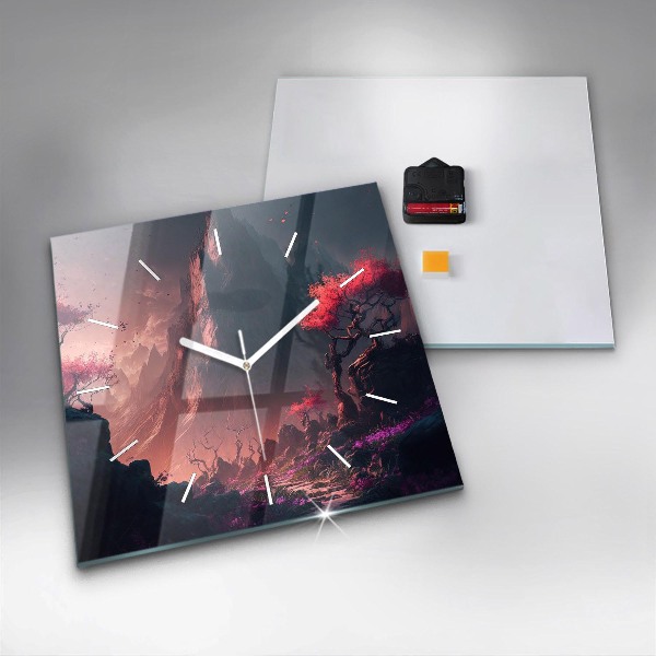 Štvorcové hodiny Čarovný les a hory