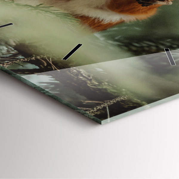 Štvorcové hodiny Veverička a divoká príroda