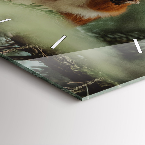 Štvorcové hodiny Veverička a divoká príroda