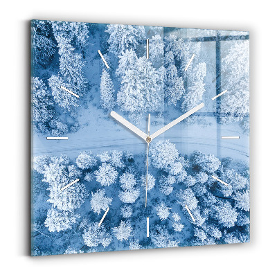 Štvorcové hodiny Les z dronu