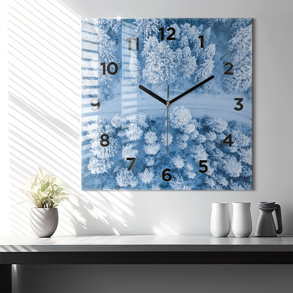 Štvorcové hodiny Les z dronu