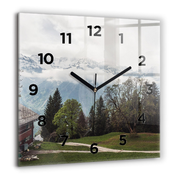 Štvorcové hodiny Výhľad na hory