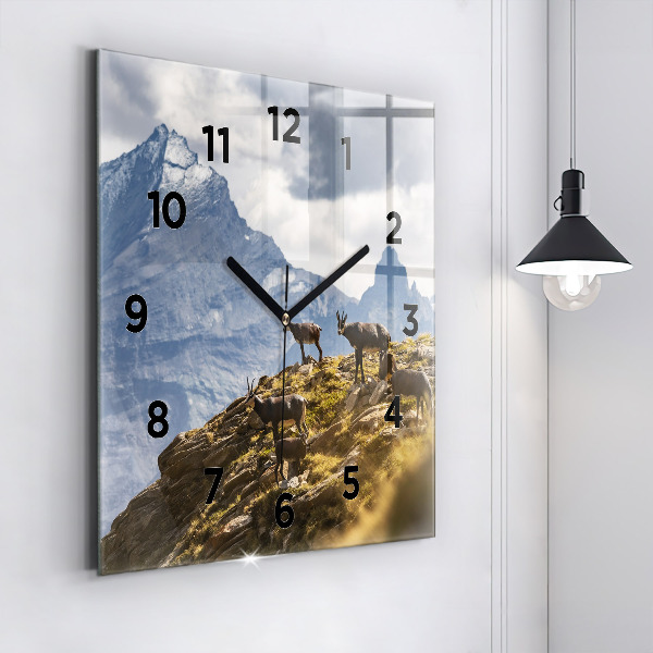 Štvorcové hodiny Koza v údolí Aosta