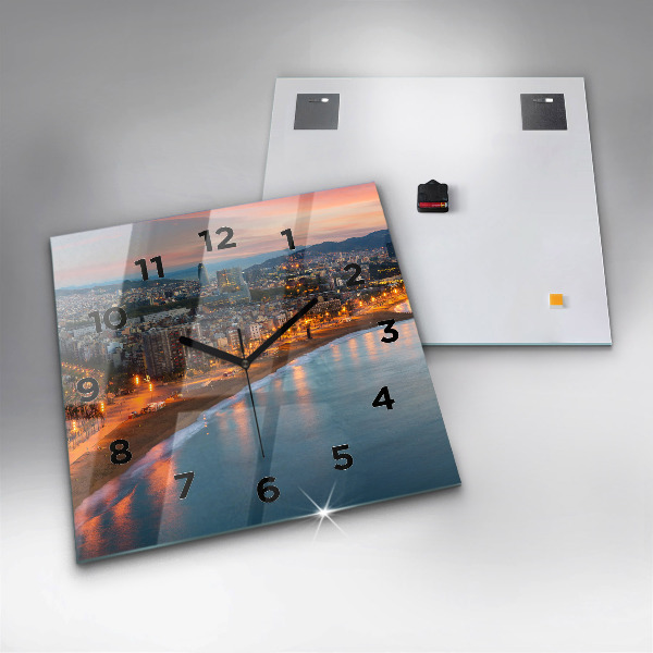 Štvorcové hodiny Pláž v Barcelone