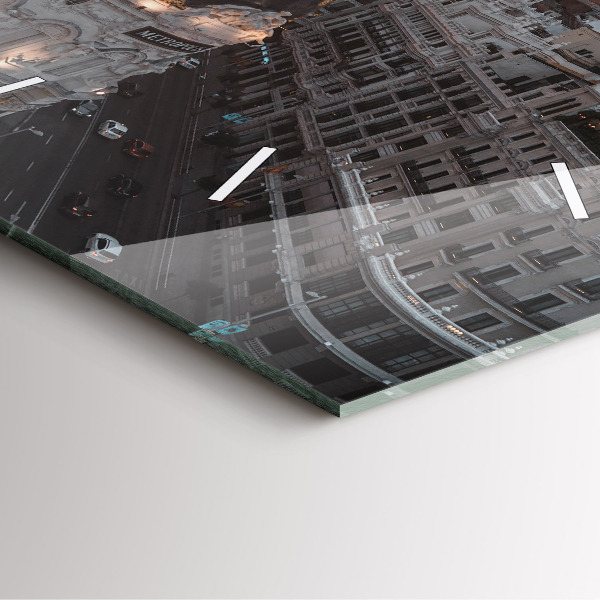 Štvorcové hodiny Mestá pri západe slnka