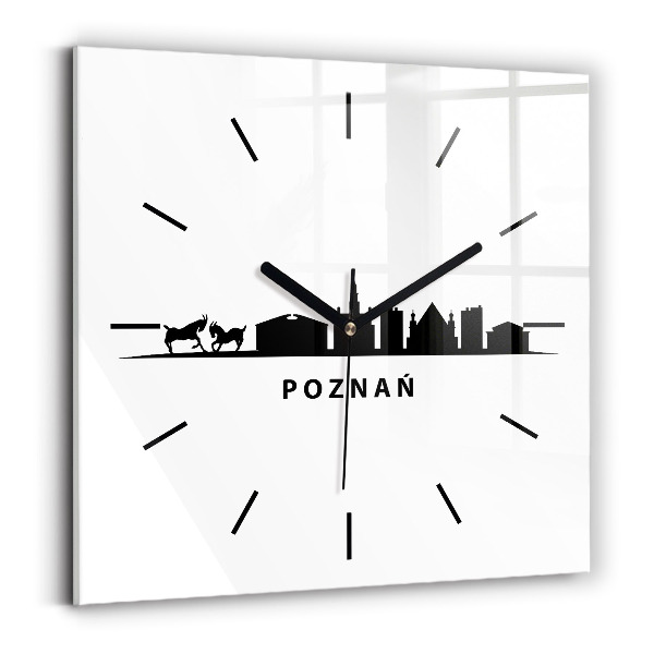 Štvorcové hodiny Panoramatická grafika Poznaň